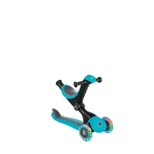Trotineta Globber GO UP DELUXE 3 in 1, ghidon si scaun ajustabile pe inaltime, roti cu lumini, culoare turqoise - Img 4