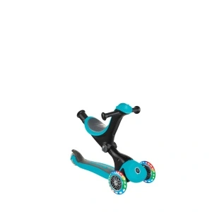 Trotineta Globber GO UP DELUXE 3 in 1, ghidon si scaun ajustabile pe inaltime, roti cu lumini, culoare turqoise - Img 4
