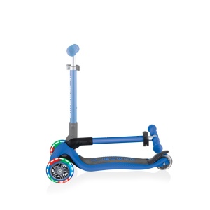 Trotineta Globber JUNIOR PLIABILA CU LUMINI, ghidon ajustabil 3 nivele, greutate maxima 50 kg, rulmenti ABEC 5, culoare albastra - Img 6
