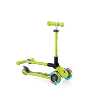 Trotineta Globber JUNIOR PLIABILA CU LUMINI, ghidon ajustabil 3 nivele, greutate maxima 50 kg, rulmenti ABEC 5, culoare verde - Img 8