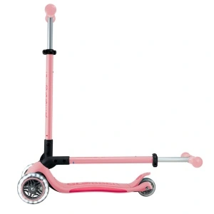 Trotineta Globber PRIMO PLUS, pliabila, roti LED, ghidon ajustabil pe 4 nivele de intaltime, culoare roz pastel - Img 8