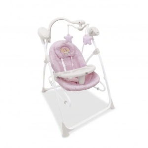 Balansoar electric si leagan pentru copii culoare roz - Img 4
