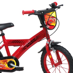 Bicicleta Denver Disney Cars 14 inch, frana de mana pe ambele roti, claxon, sticla de apa, aparatoare noroi fata si spate, spite metalice, roti gonflabile - Img 3