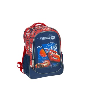 Ghiozdan Scoala Disney Cars Piston Cup, cu trei compartimente, buzunare laterale pentru sticla apa si bretele ergonomice - Img 3