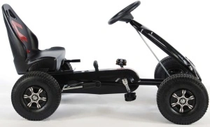 Go kart E&L Race, pentru copii 4-7 ani, cadru metalic robust, scaun reglabil, frana de mana, roti gonflabile - Img 3