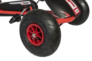Kart AR8R Air Racer, rosu, scaun ajustabil, functie "free-wheel", roti pneumatice cu rulmenti, frana de mana, volan cu sunete, 111 X 72 X h66 cm - Img 4