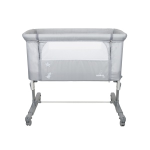 Patut Co Sleeper Asalvo Calm gri, reglabil 5 nivele de inaltime, picioare extensibile, material moale si usor de curatat, 80 x 65 x 84 - Img 4