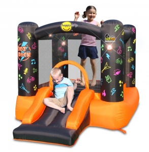 Saltea gonflabila interactiva Kidz Rock cu loc pentru sarituri, tobogan si 6 paduri cu lumini si sunete