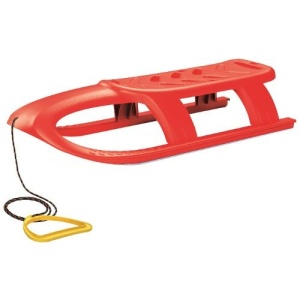 Sanie Bullet rosie, copii si adulti, sina alunecare din otel, 102.5x40x23cm - Img 2