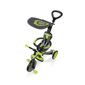 Tricicleta Globber EXPLORER 4 in 1, functie free wheel, scaun ajustabil, roti EVA, centura siguranta in 5 puncte, culoare verde - Img 6