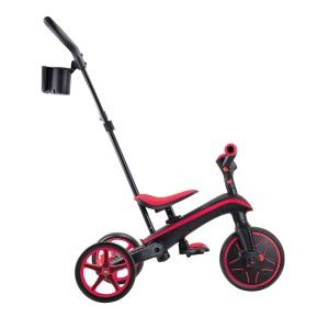 Tricicleta Globber EXPLORER PLIABLA 4 in 1, functie free wheel, scaun ajustabil, roti EVA, centura siguranta in 5 puncte, culoare rosie - Img 7