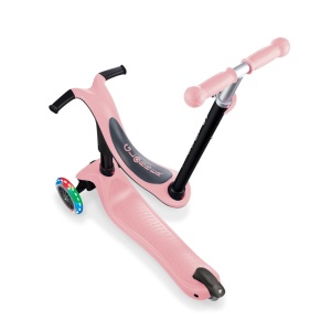 Trotineta Globber GO UP SPORTY 3 in 1, ghidon ajustabil, roti cu lumini, culoare roz pastel