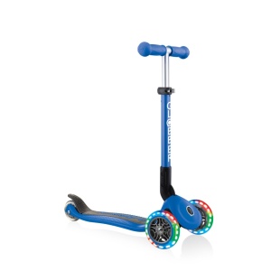 Trotineta Globber JUNIOR PLIABILA CU LUMINI, ghidon ajustabil 3 nivele, greutate maxima 50 kg, rulmenti ABEC 5, culoare albastra - Img 7