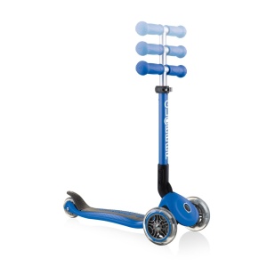 Trotineta Globber JUNIOR PLIABILA, ghidon ajustabil 3 nivele, greutate maxima 50 kg, rulmenti ABEC 5, culoare albastra