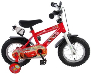 Bicicleta E&L Disney Cars 12 inch, frana de mana pe roata din fata, sticla de apa, scaun si ghidon reglabil, roti ajutatoare  - Img 4
