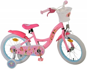 Bicicleta E&L Disney Princess 16 inch, frana de mana pe roata din fata, scaun si ghidon reglabil, spite metalice, roti gonflabile, stopuri reflectorizante