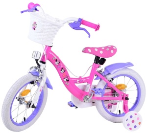 Bicicleta E&L Minnie Mouse 14 inch Bow Tie, frana de mana pe roata fata, scaun si ghidon reglabil, cosulet pe ghidon, roti gonflabile, stopuri reflectorizante - Img 2