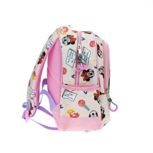 Ghiozdan gradinitia Minnie Every Day, cu doua compartimente, buzunare laterale pentru sticla, bretele ergonomice