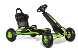 Kart AR8G Air Racer, verde, scaun ajustabil, functie "free-wheel", roti pneumatice cu rulmenti, frana de mana, volan cu sunete, 111 X 72 X h66 cm - Img 2