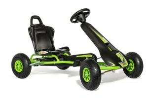 Kart AR8G Air Racer, verde, scaun ajustabil, functie "free-wheel", roti pneumatice cu rulmenti, frana de mana, volan cu sunete, 111 X 72 X h66 cm - Img 2
