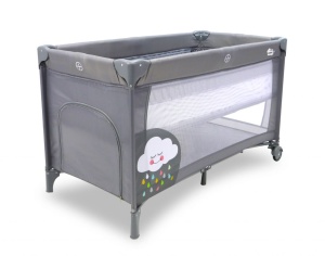 Patut copii 2 nivele Smooth Cloud, pliere compacta, baza captusita impermeabila, 77x65x125 cm - Img 2