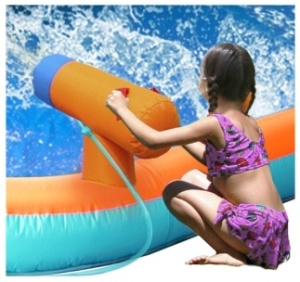 Saltea gonflabila cu piscina, tun cu apa, tobogan si loc de catarat - Img 5