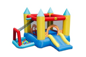 Saltea gonflabila Play Center 4 in 1 cu tobogan, loc de joaca cu bile si cos de baschet - Img 2