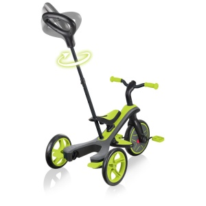 Tricicleta Globber EXPLORER 4 in 1, functie free wheel, scaun ajustabil, roti EVA, centura siguranta in 5 puncte, culoare verde - Img 7