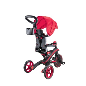 Tricicleta Globber EXPLORER PLIABLA 4 in 1, functie free wheel, scaun ajustabil, roti EVA, centura siguranta in 5 puncte, culoare rosie - Img 8