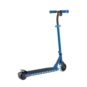 Trotineta Globber E-MOTION 6, ghidon reglabil pe 2 nivele inaltime, roti cu LED, motor 80W, autonomie 8-10 km, culoare albastra - Img 2