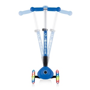 Trotineta Globber JUNIOR PLIABILA CU LUMINI, ghidon ajustabil 3 nivele, greutate maxima 50 kg, rulmenti ABEC 5, culoare albastra - Img 8