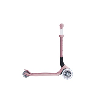 Trotineta Globber JUNIOR PLIABILA ECOLOGICA, ghidon ajustabil pe 3 nivele, roti cu lumini LED, rulmenti ABEC 9, culoare roz pal - Img 2