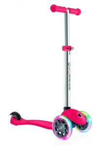 Trotineta Globber PRIMO V2, cu lumini, ghidon ajustabil 3 nivele, varsta 3+, culoare rosu