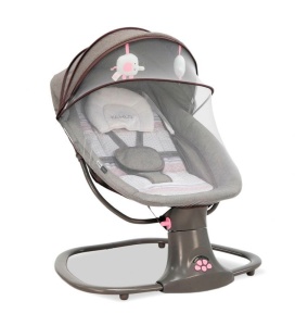 Balansoar electric Khalo, bluetooth, telecomanda, centura siguranta, timer oprire automata, spatar reglabil, 67 x 51 x 62 cm - Img 2