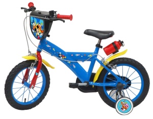 Bicicleta Denver Mickey Mouse, 14 inch, albastra, frana de mana pe ambele roti, claxon, sticla de apa, aparatoare noroi fata si spate, spite metalice, roti gonflabile - Img 2