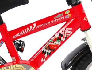 Bicicleta E&L Disney Cars 12 inch, frana de mana pe roata din fata, sticla de apa, scaun si ghidon reglabil, roti ajutatoare  - Img 5