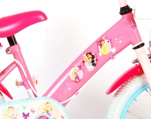 Bicicleta E&L Disney Princess 16 inch Pink, frana de mana pe ambele roti, scaun si ghidon reglabil, suport pentru papusi, cosulet pe ghidon, roti gonflabile - Img 5
