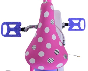 Bicicleta E&L Minnie Mouse 14 inch Bow Tie, frana de mana pe roata fata, scaun si ghidon reglabil, cosulet pe ghidon, roti gonflabile, stopuri reflectorizante - Img 3