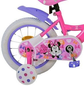 Bicicleta E&L Minnie Mouse 14 inch Cutest Ever ND, frana de mana pe roata din fata, scaun si ghidon reglabil, spite metalice, roti gonflabile, stopuri reflectorizante - Img 2