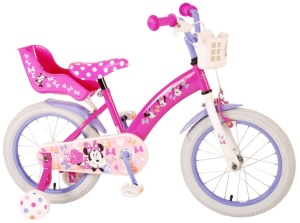 Bicicleta E&L Minnie Mouse 16 inch Cutest Ever, frana de mana pe roata fata, scaun si ghidon reglabil, suport pentru papusi, cosulet pe ghidon, roti gonflabile - Img 5
