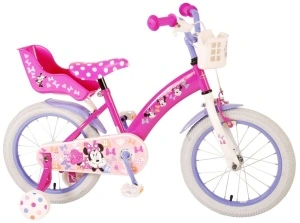 Bicicleta E&L Minnie Mouse 16 inch Cutest Ever, frana de mana pe roata fata, scaun si ghidon reglabil, suport pentru papusi, cosulet pe ghidon, roti gonflabile - Img 5