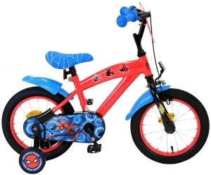 Bicicleta E&L Spiderman CB 14 inch, frana de mana pe roata fata, scaun si ghidon reglabil, spite metalice, roti gonflabile, stopuri reflectorizante - Img 6