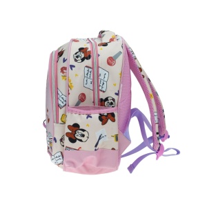 Ghiozdan gradinitia Minnie Every Day, cu doua compartimente, buzunare laterale pentru sticla, bretele ergonomice - Img 2