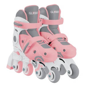 Role Globber INITIERE, reglabile 2 in 1, masura 26-29, rulmenti ABEC 9, culoare roz pal