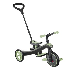 Tricicleta Globber EXPLORER 4 in 1, functie free wheel, scaun ajustabil, roti EVA, centura siguranta in 5 puncte, culoare verde pal - Img 2