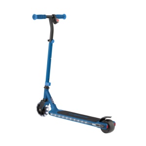 Trotineta Globber E-MOTION 6, ghidon reglabil pe 2 nivele inaltime, roti cu LED, motor 80W, autonomie 8-10 km, culoare albastra - Img 3