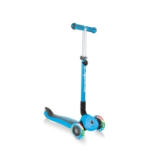 Trotineta Globber GO UP DELUXE 3 in 1, ghidon si scaun ajustabile pe inaltime, roti cu lumini, culoare albastra - Img 5