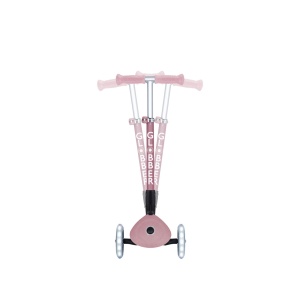 Trotineta Globber JUNIOR PLIABILA ECOLOGICA, ghidon ajustabil pe 3 nivele, roti cu lumini LED, rulmenti ABEC 9, culoare roz pal - Img 3