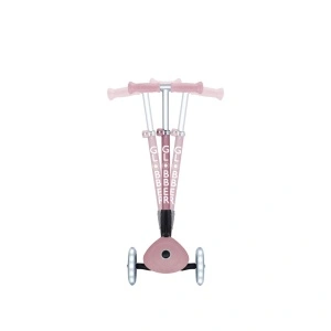 Trotineta Globber JUNIOR PLIABILA ECOLOGICA, ghidon ajustabil pe 3 nivele, roti cu lumini LED, rulmenti ABEC 9, culoare roz pal - Img 3