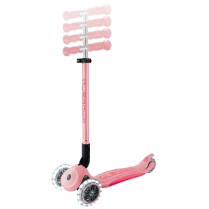 Trotineta Globber PRIMO PLUS, pliabila, roti LED, ghidon ajustabil pe 4 nivele de intaltime, culoare roz pastel